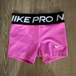 Nike Pro Kids Pink Athletic Shorts
